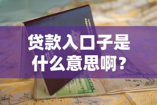 贷款入口子是什么意思啊？申请流程+避坑指南全解析