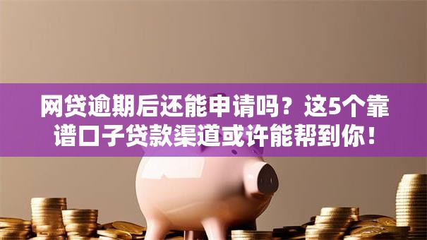 网贷逾期后还能申请吗？这5个靠谱口子贷款渠道或许能帮到你！