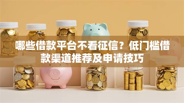 哪些借款平台不看征信？低门槛借款渠道推荐及申请技巧