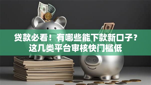 贷款必看！有哪些能下款新口子？这几类平台审核快门槛低