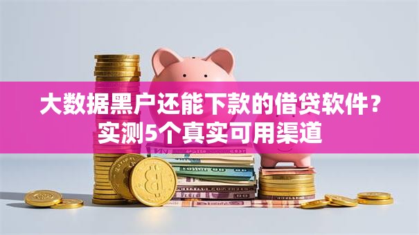 大数据黑户还能下款的借贷软件？实测5个真实可用渠道