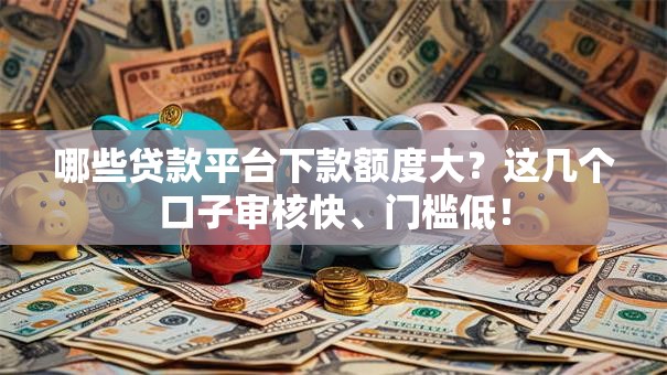 哪些贷款平台下款额度大？这几个口子审核快、门槛低！