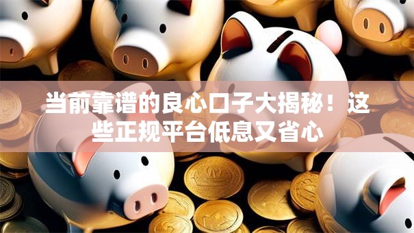 当前靠谱的良心口子大揭秘！这些正规平台低息又省心