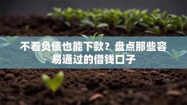 不看负债也能下款？盘点那些容易通过的借钱口子