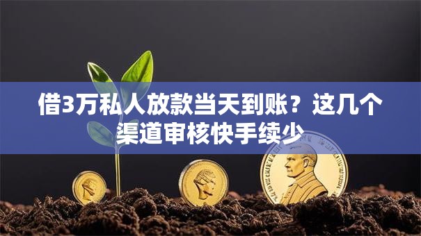 借3万私人放款当天到账？这几个渠道审核快手续少