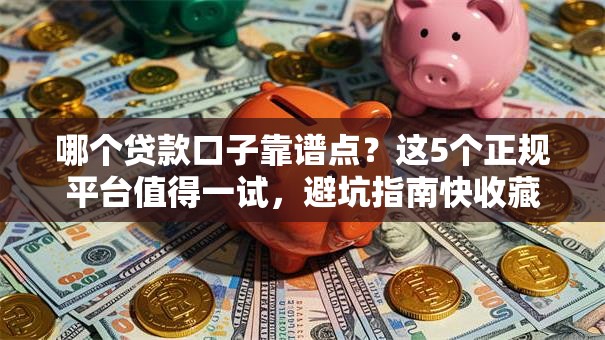 哪个贷款口子靠谱点？这5个正规平台值得一试，避坑指南快收藏！