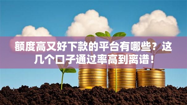 额度高又好下款的平台有哪些？这几个口子通过率高到离谱！