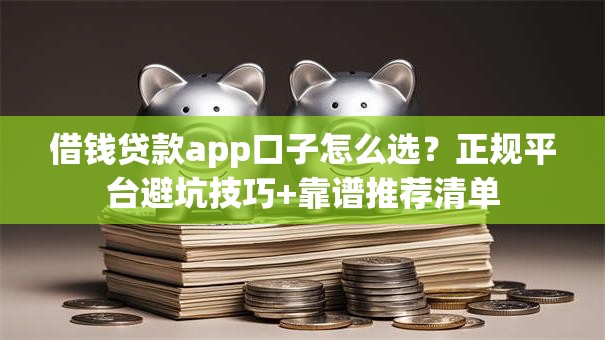 借钱贷款app口子怎么选？正规平台避坑技巧+靠谱推荐清单