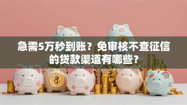急需5万秒到账？免审核不查征信的贷款渠道有哪些？