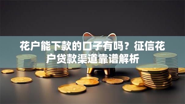 花户能下款的口子有吗？征信花户贷款渠道靠谱解析
