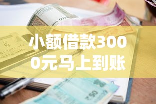 小额借款3000元马上到账？不看征信且年满18岁也能申请！