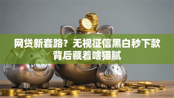 网贷新套路？无视征信黑白秒下款背后藏着啥猫腻