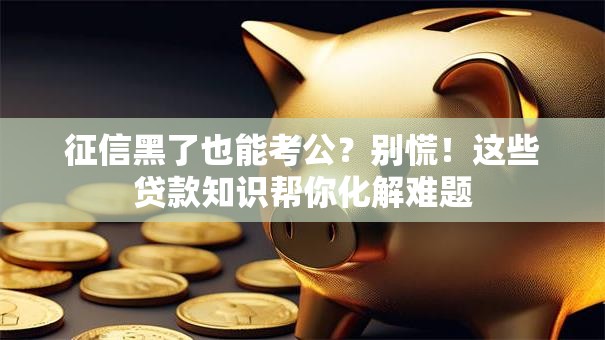 征信黑了也能考公？别慌！这些贷款知识帮你化解难题