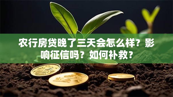 农行房贷晚了三天会怎么样？影响征信吗？如何补救？