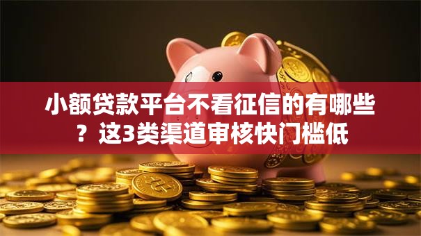 小额贷款平台不看征信的有哪些？这3类渠道审核快门槛低