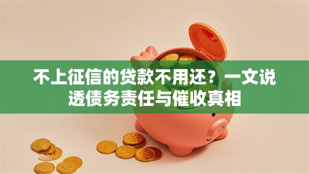 不上征信的贷款不用还？一文说透债务责任与催收真相