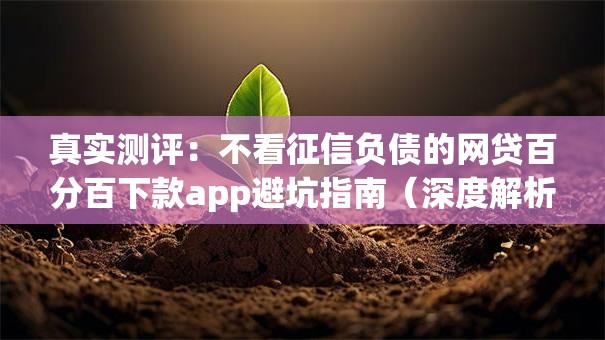 真实测评：不看征信负债的网贷百分百下款app避坑指南（深度解析+快速到账技巧）