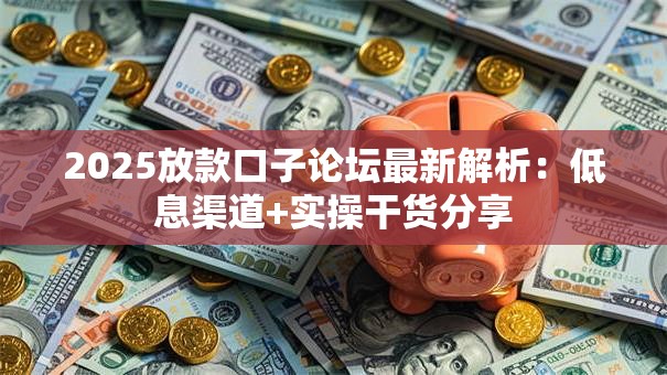 2025放款口子论坛最新解析：低息渠道+实操干货分享