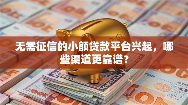 无需征信的小额贷款平台兴起，哪些渠道更靠谱？