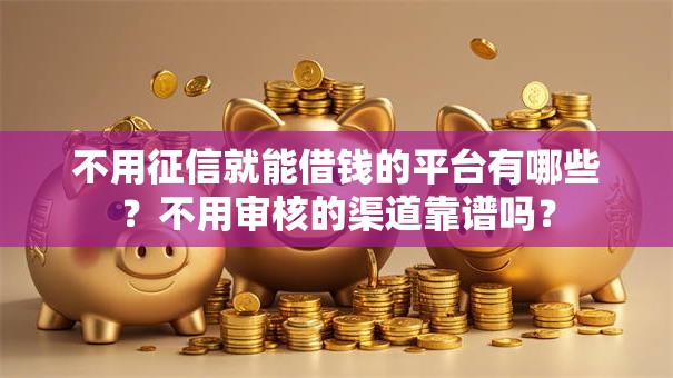 不用征信就能借钱的平台有哪些？不用审核的渠道靠谱吗？