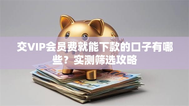 交VIP会员费就能下款的口子有哪些？实测筛选攻略