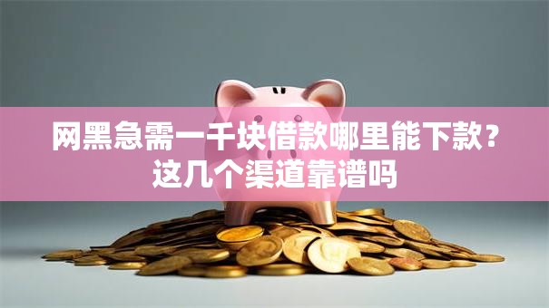 网黑急需一千块借款哪里能下款？这几个渠道靠谱吗