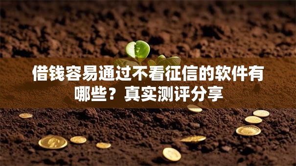 借钱容易通过不看征信的软件有哪些？真实测评分享