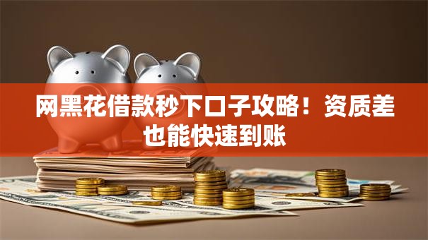 网黑花借款秒下口子攻略！资质差也能快速到账