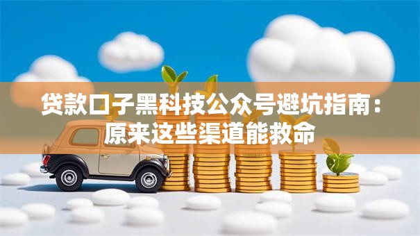 贷款口子黑科技公众号避坑指南：原来这些渠道能救命