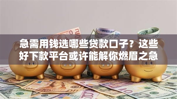 急需用钱选哪些贷款口子？这些好下款平台或许能解你燃眉之急