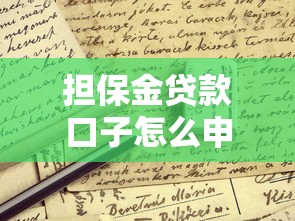 担保金贷款口子怎么申请？这些条件与流程必须知道