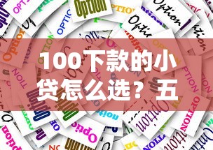 100下款的小贷怎么选？五个低门槛渠道实测攻略