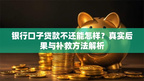 银行口子贷款不还能怎样？真实后果与补救方法解析