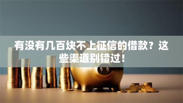 有没有几百块不上征信的借款？这些渠道别错过！