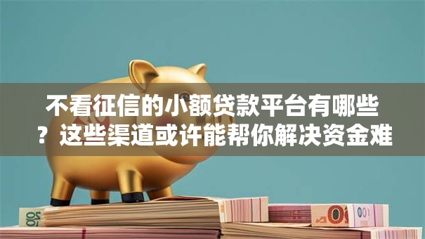 不看征信的小额贷款平台有哪些？这些渠道或许能帮你解决资金难题