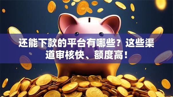 还能下款的平台有哪些？这些渠道审核快、额度高！
