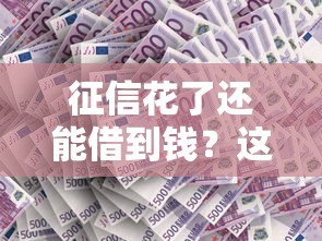 征信花了还能借到钱？这几个网贷平台或许能帮你解决难题