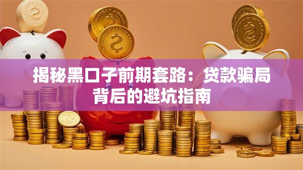 揭秘黑口子前期套路：贷款骗局背后的避坑指南