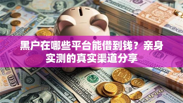 黑户在哪些平台能借到钱？亲身实测的真实渠道分享