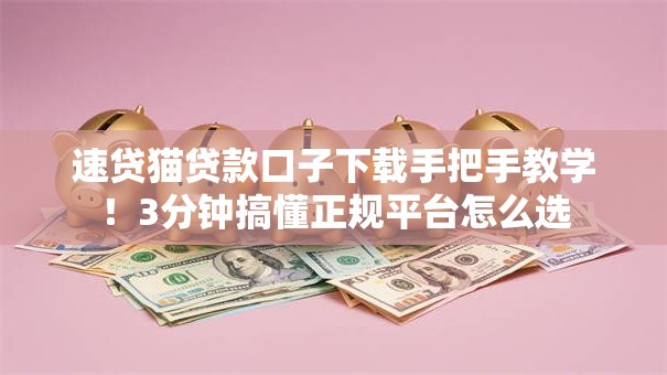 速贷猫贷款口子下载手把手教学！3分钟搞懂正规平台怎么选