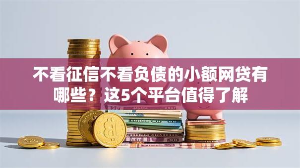 不看征信不看负债的小额网贷有哪些？这5个平台值得了解