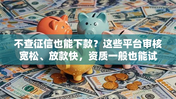 不查征信也能下款？这些平台审核宽松、放款快，资质一般也能试试！