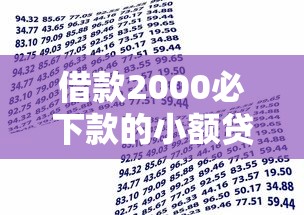借款2000必下款的小额贷款？这5个技巧助你轻松搞定