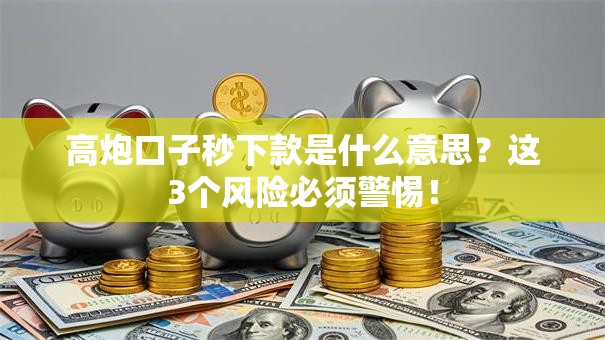 高炮口子秒下款是什么意思？这3个风险必须警惕！