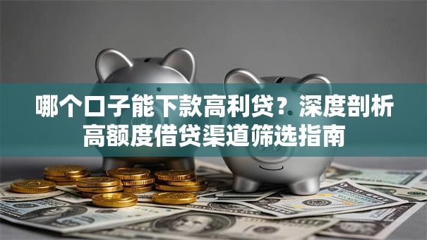 哪个口子能下款高利贷？深度剖析高额度借贷渠道筛选指南