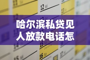 哈尔滨私贷见人放款电话怎么找？当面签约流程深度剖析