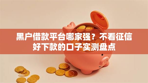 黑户借款平台哪家强？不看征信好下款的口子实测盘点