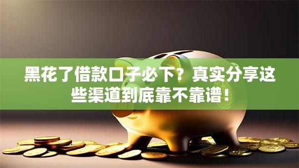 黑花了借款口子必下？真实分享这些渠道到底靠不靠谱！