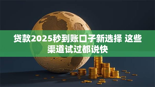 贷款2025秒到账口子新选择 这些渠道试过都说快