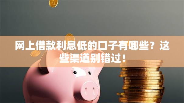 网上借款利息低的口子有哪些？这些渠道别错过！
